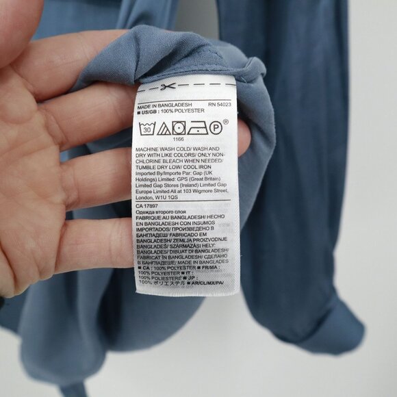 Banana Republic Satin Shirt Women SP Blue Prep Polished Classic Academia Career - Picture 4 of 16